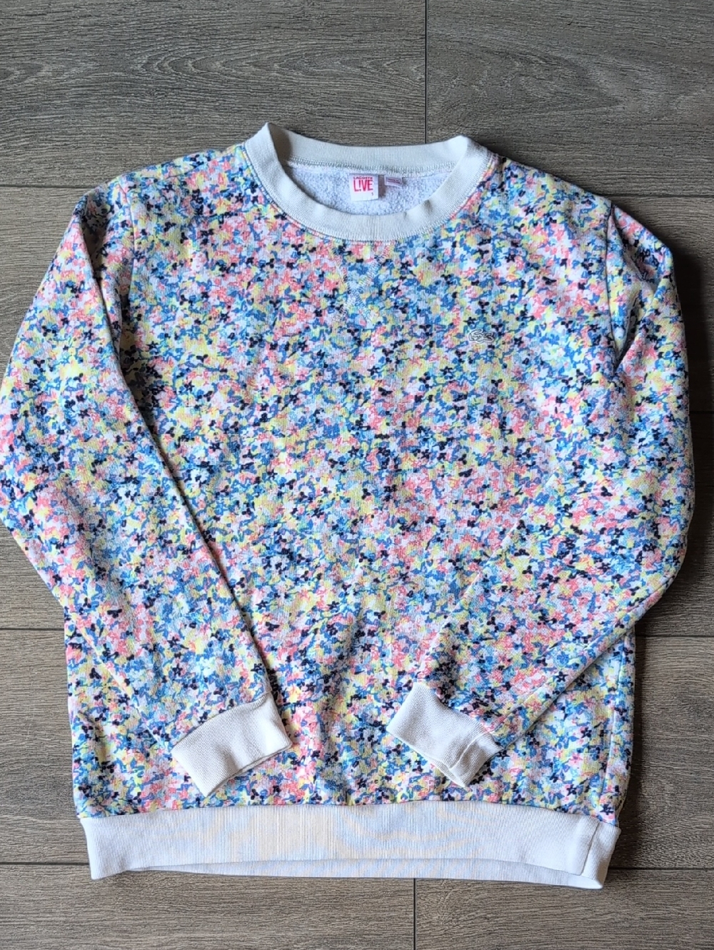 Lacoste L!VE Confetti Floral Print Sweatshirt Women's S/ XS